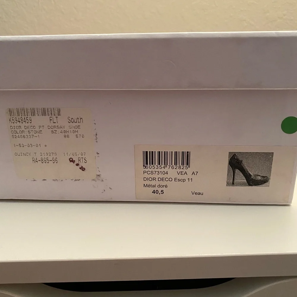 Dior Deco Dorsay Pump In Stone. New In Box. 100% Authentic